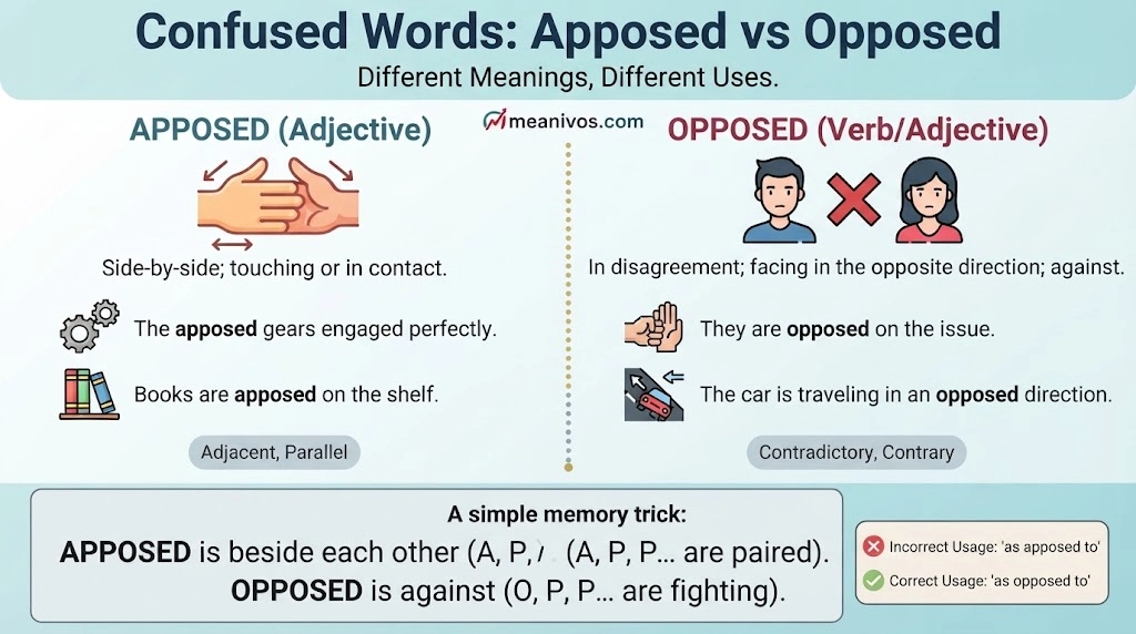 Apposed vs Opposed