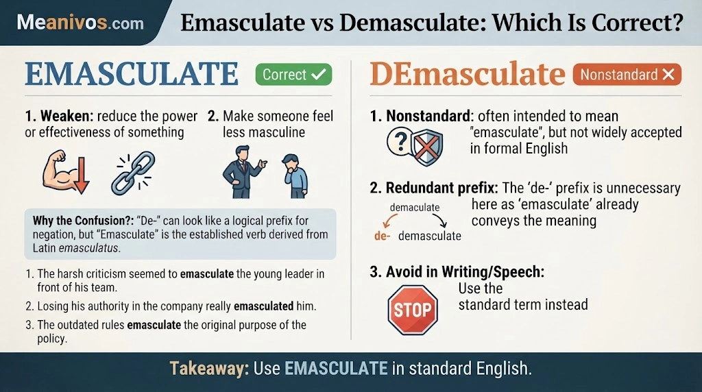 Emasculate vs Demasculate