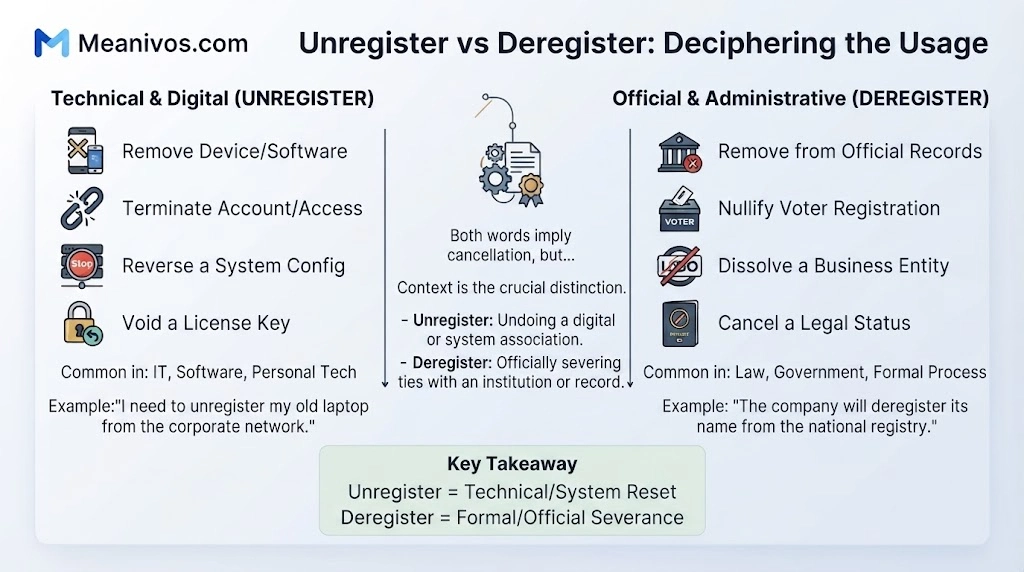 Unregister vs Deregister