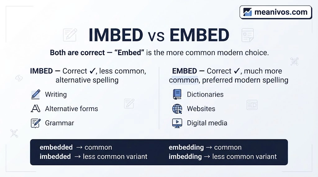 Imbed vs Embed