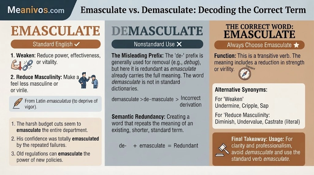 Emasculate vs Demasculate