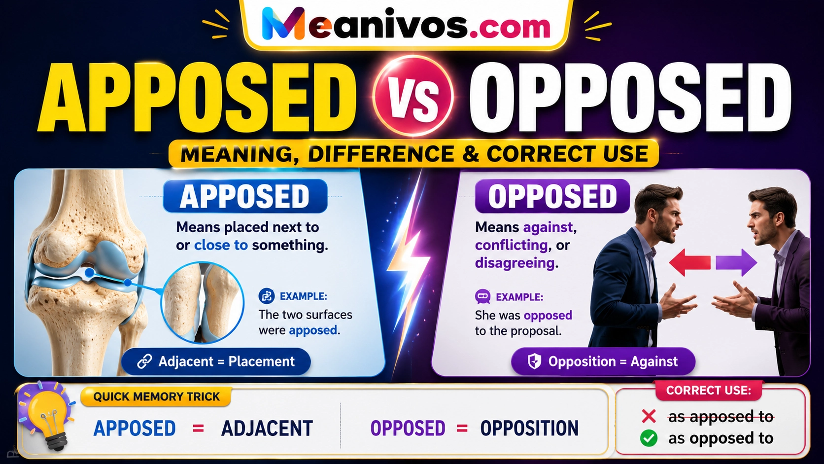 Apposed vs Opposed