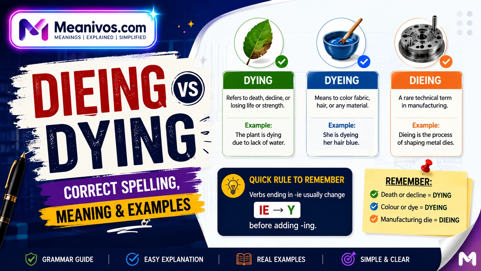 Dieing vs Dying